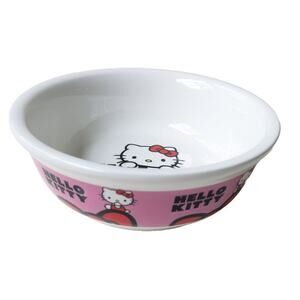 NEW Sanrio Hello Kitty 4.5" Ceramic Dog Cat Pet Food Water Bowl Dish